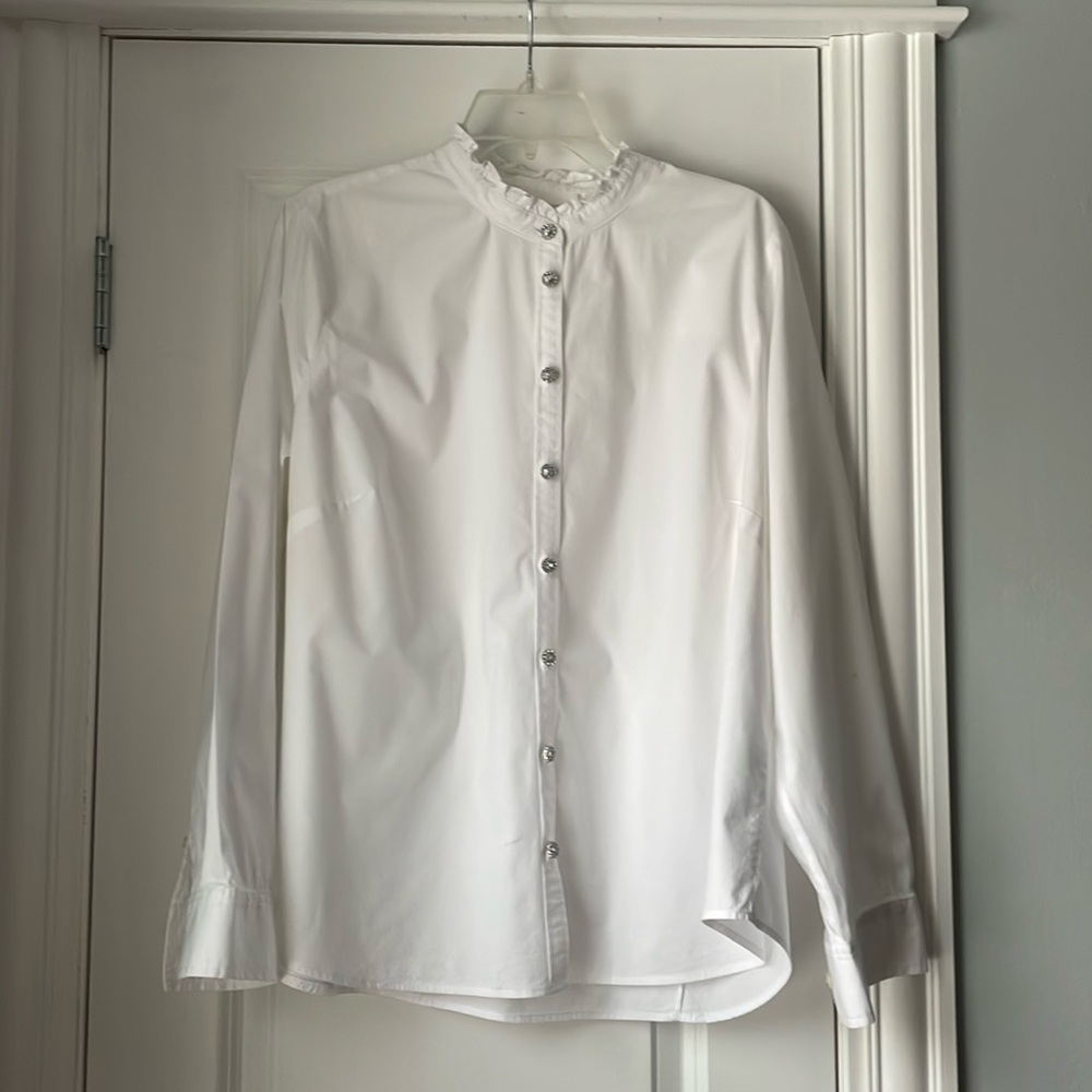 JCrew white button front shirt 2X